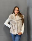 Gilet in ecopelliccia con collo ampio - Parisienne
