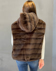 Giacca gilet ecopelliccia - Coffee brown