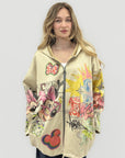 Felpa Zip con Cappuccio Stampa Iconica – Oversize e Super Trend