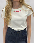 T-Shirt con Scritta Ricamata “Hotter Than Your Ex”
