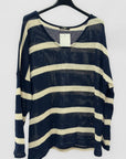 Maglia donna a righe con maniche tre quarti