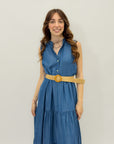 Abito in denim con cintura