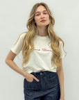 T-Shirt con Scritta Ricamata Louis Vittoria