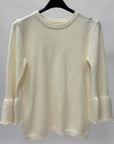 Maglia donna con maniche a campana e perle