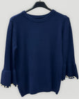 Maglia donna con maniche a campana e perle