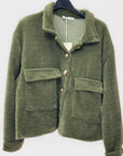 Giacca cardigan donna effetto bouclé con tasche