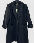 Giacca cardigan lunga donna con revers e tasche