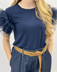 T-Shirt con Maniche in Tulle – Femminile e d’Impatto