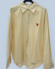 Camicia Riga con Cuore Ricamato