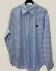 Camicia Riga con Cuore Ricamato