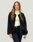Giacca bomber in suede