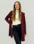 Cardigan lungo con cappuccio