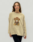 Maglia con orsetto ricamato