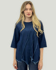 Maglia Over in Denim Leggero