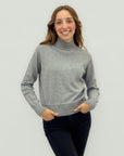 Maglione collo alto con costine sul fondo