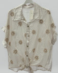 Camicia Ricamata con Rouche sulle Maniche