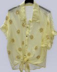 Camicia Ricamata con Rouche sulle Maniche