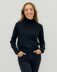 Maglione collo alto con costine sul fondo