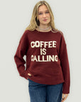 Maglione “COFFEE IS CALLING” – Morbido e Caldo