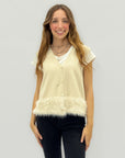 Gilet morbido con bordo pelliccia