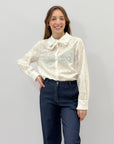 Camicia in pizzo sangallo con colletto