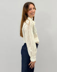 Camicia in pizzo sangallo con colletto
