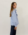 Camicia a righe con pizzo