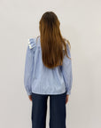 Camicia a righe con pizzo