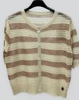 Cardigan Traforato a Righe