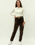 Pantaloni in velluto con cintura