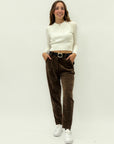 Pantaloni in velluto con cintura