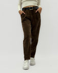 Pantaloni in velluto con cintura