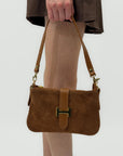 Borsa in vera pelle con fibbia H dorata - Made in Italy