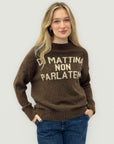Maglione “DI MATTINA NON PARLATEMI” in lana soft