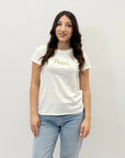T-shirt girocollo 100% cotone con scritta ricamata - segno zodiacale