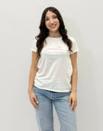 T-shirt girocollo 100% cotone con scritta ricamata - segno zodiacale