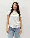 T-shirt girocollo 100% cotone con scritta ricamata - segno zodiacale
