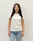 T-shirt girocollo 100% cotone con scritta ricamata - segno zodiacale