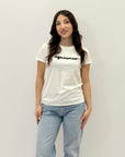 T-shirt girocollo 100% cotone con scritta ricamata - segno zodiacale