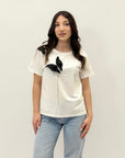 T-shirt in cotone con fiocchi