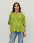Maglia in pizzo sangallo taglia comoda