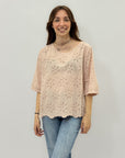 Maglia in pizzo sangallo taglia comoda