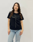 T-shirt in cotone con fiocchi