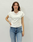 T-shirt a tinta unita con nodo