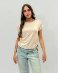 T-shirt a tinta unita con nodo