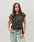 T-shirt a tinta unita con nodo