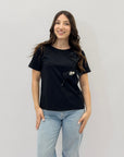 T-shirt in cotone con fiore