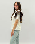 T-shirt con maniche volant