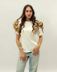 T-shirt con maniche volant