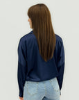 Camicia fluida con colletto e abbottonatura frontale